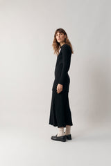 100% Cashmere Black Ribbed Tunic - Small