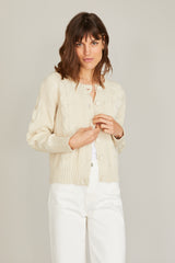 100% Cashmere Off White Iris Cardigan
