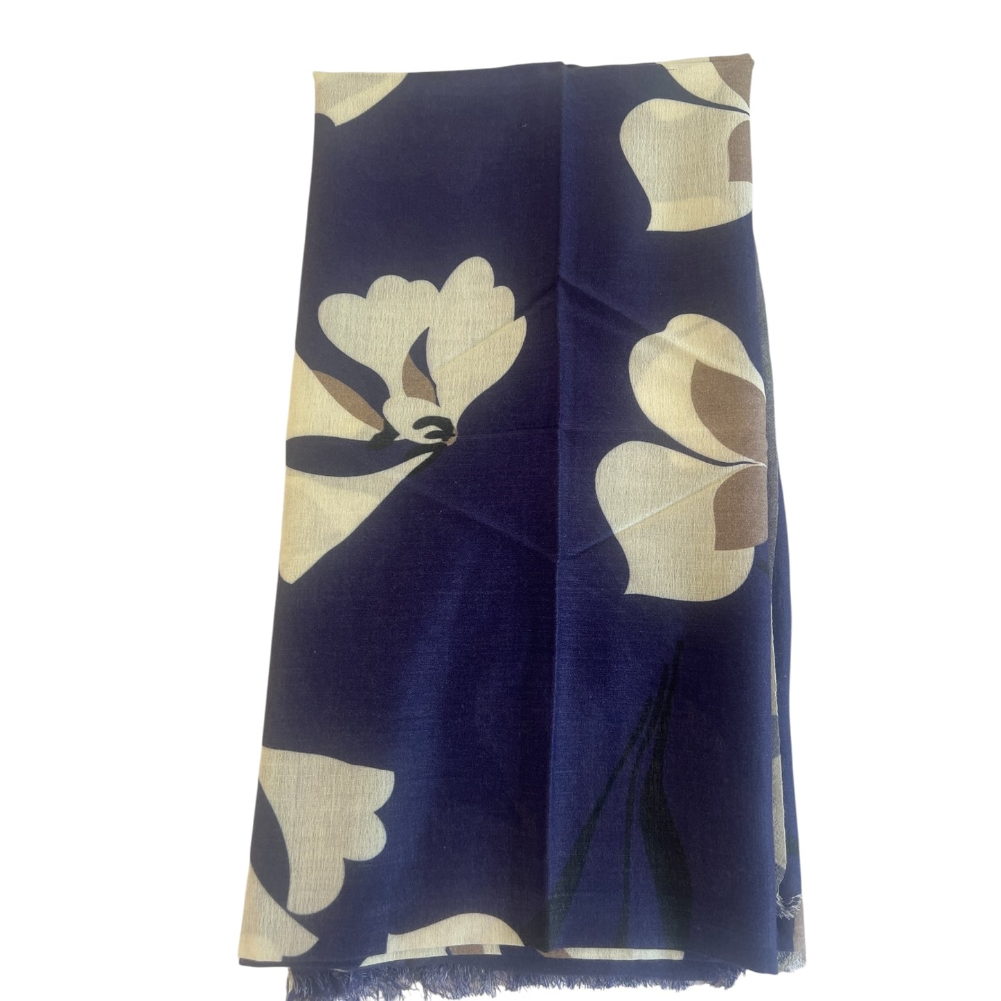 Navy Crocus Print Shawl