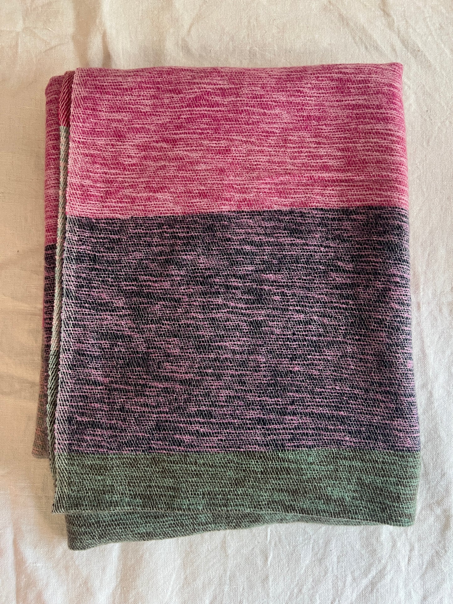 100% Cashmere Pink Handwoven Shawl