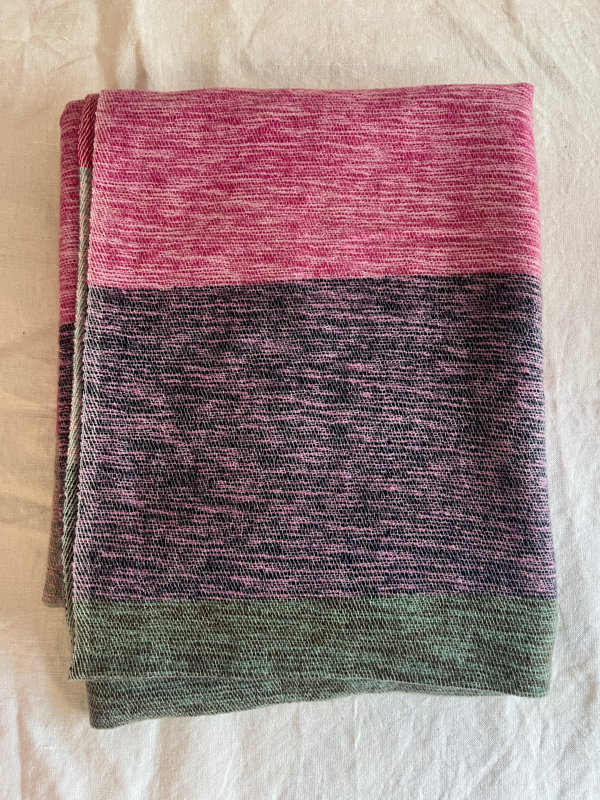 100% Cashmere Pink Handwoven Shawl
