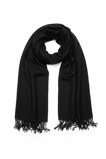 Cashmere and Silk Black Shawl