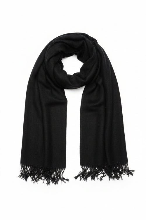 Cashmere and Silk Black Shawl