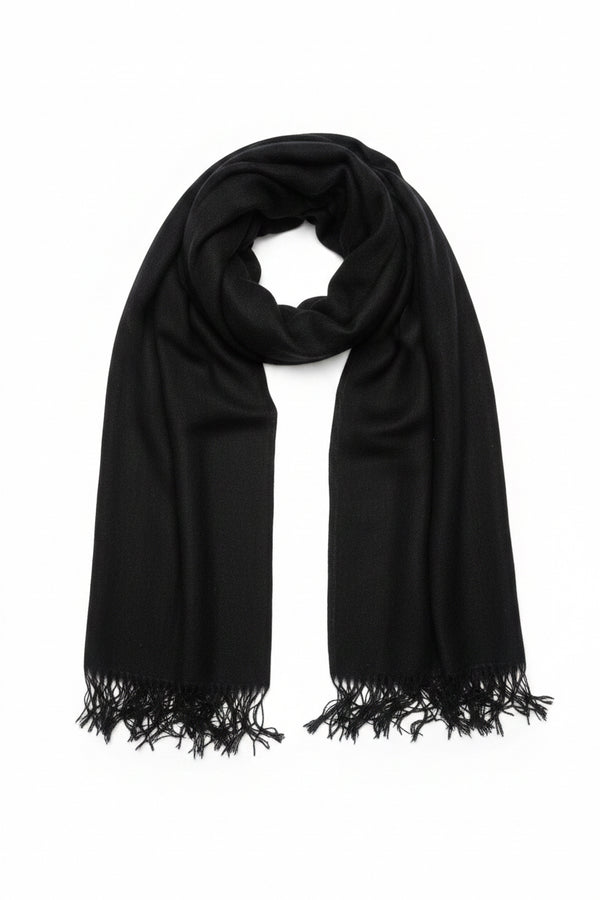 Cashmere and Silk Black Shawl