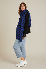 100% Cashmere Blue Monster Leopard Scarf