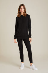 100% Cashmere Slouch Hoody Black