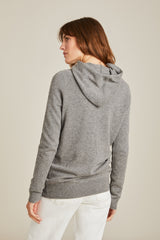 100% Cashmere Slouch Hoody Charcoal Melange