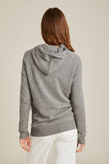 100% Cashmere Slouch Hoody Charcoal Melange