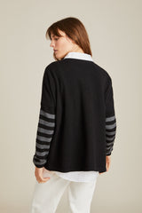 100% Cashmere Mila With Striped Arm