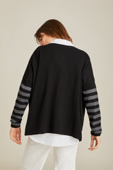 100% Cashmere Mila With Striped Arm