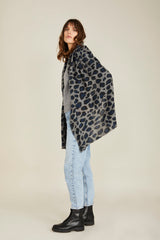 100% Cashmere Charcoal Monster Leopard Scarf