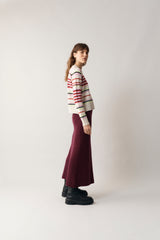 100% Cashmere Striped Crew Neck - Medium