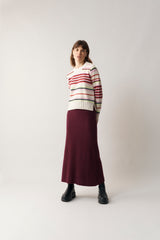 100% Cashmere Striped Crew Neck - Medium