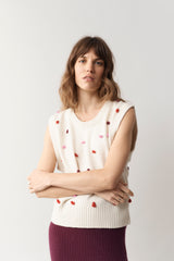 100% Cashmere Bobble Vest - Medium