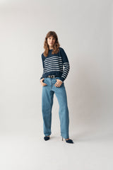 Navy Cashmere Stripe Breton