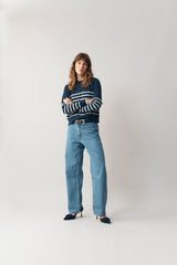 Navy Cashmere Stripe Breton