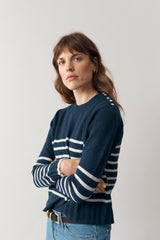 Navy Cashmere Stripe Breton