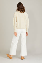 100% Cashmere Off White Iris Cardigan