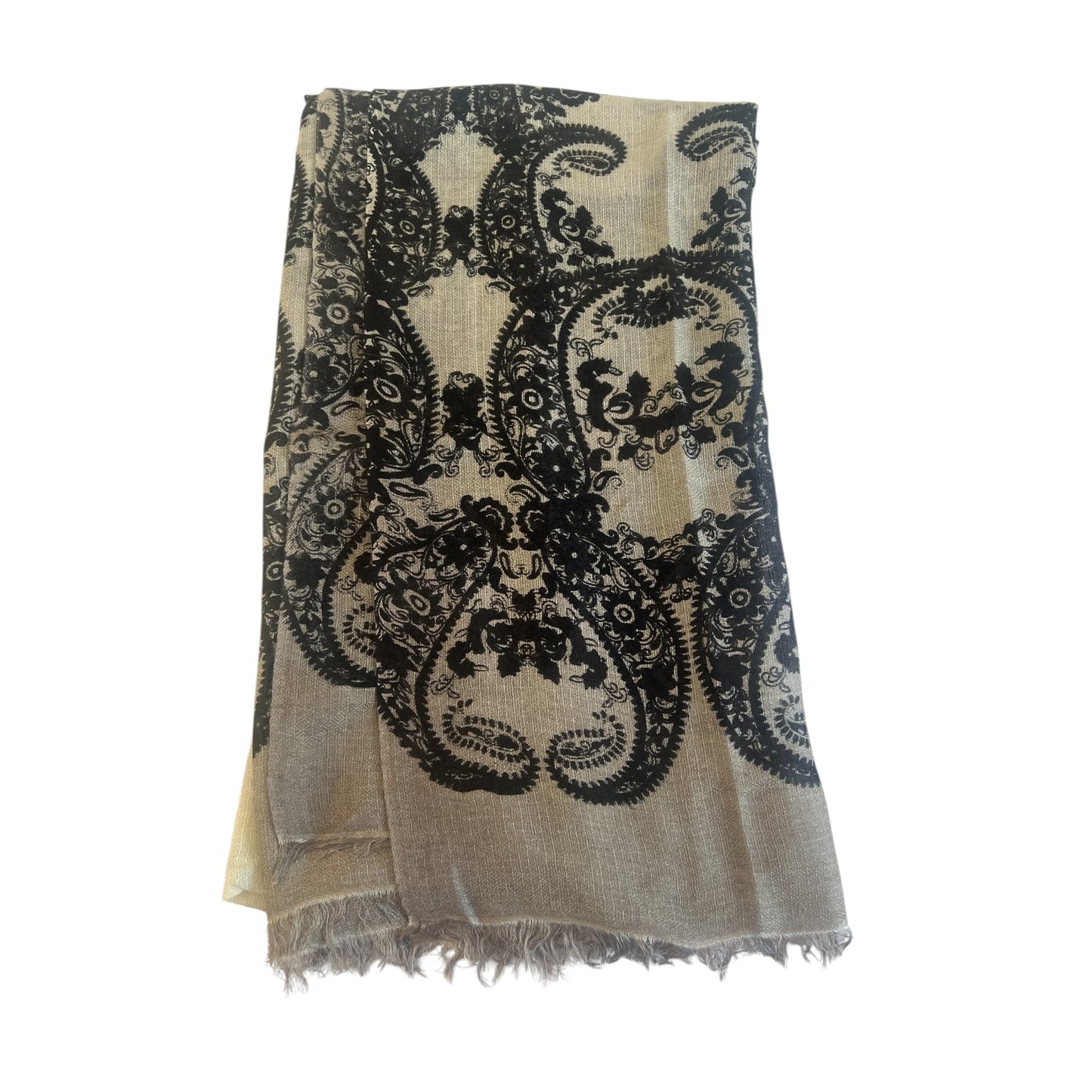 100% Cashmere Soft Brown Paisley Shawl