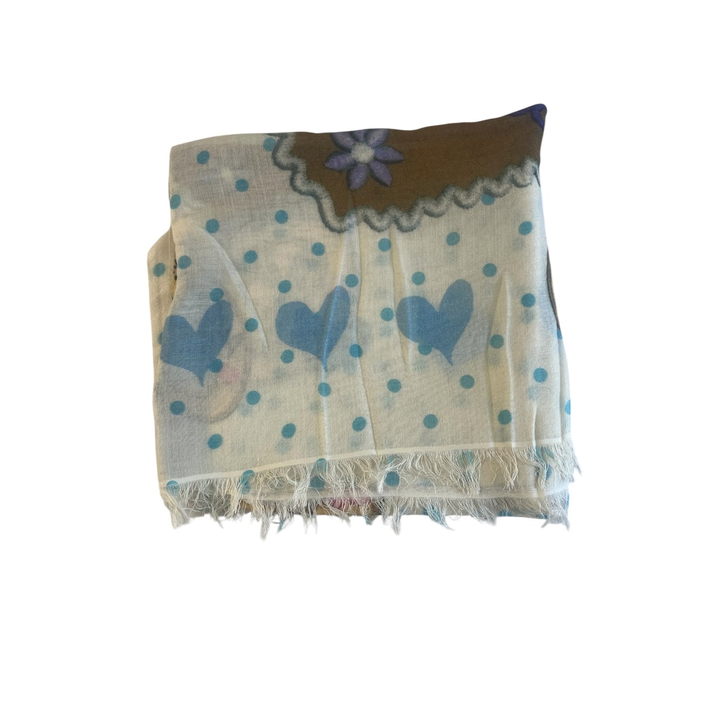 Cashmere And Silk Heart Printed Shawl