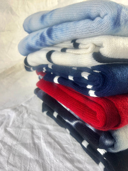 100% Cashmere Red Stripe Wrap