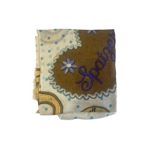 Cashmere And Silk Heart Printed Shawl