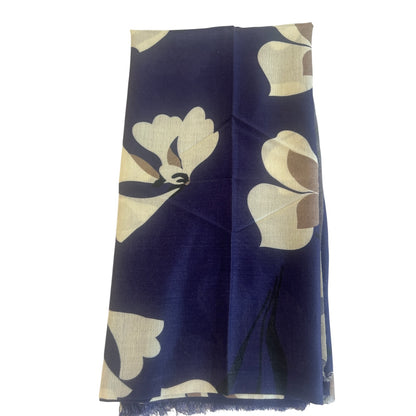 Navy Crocus Print Shawl