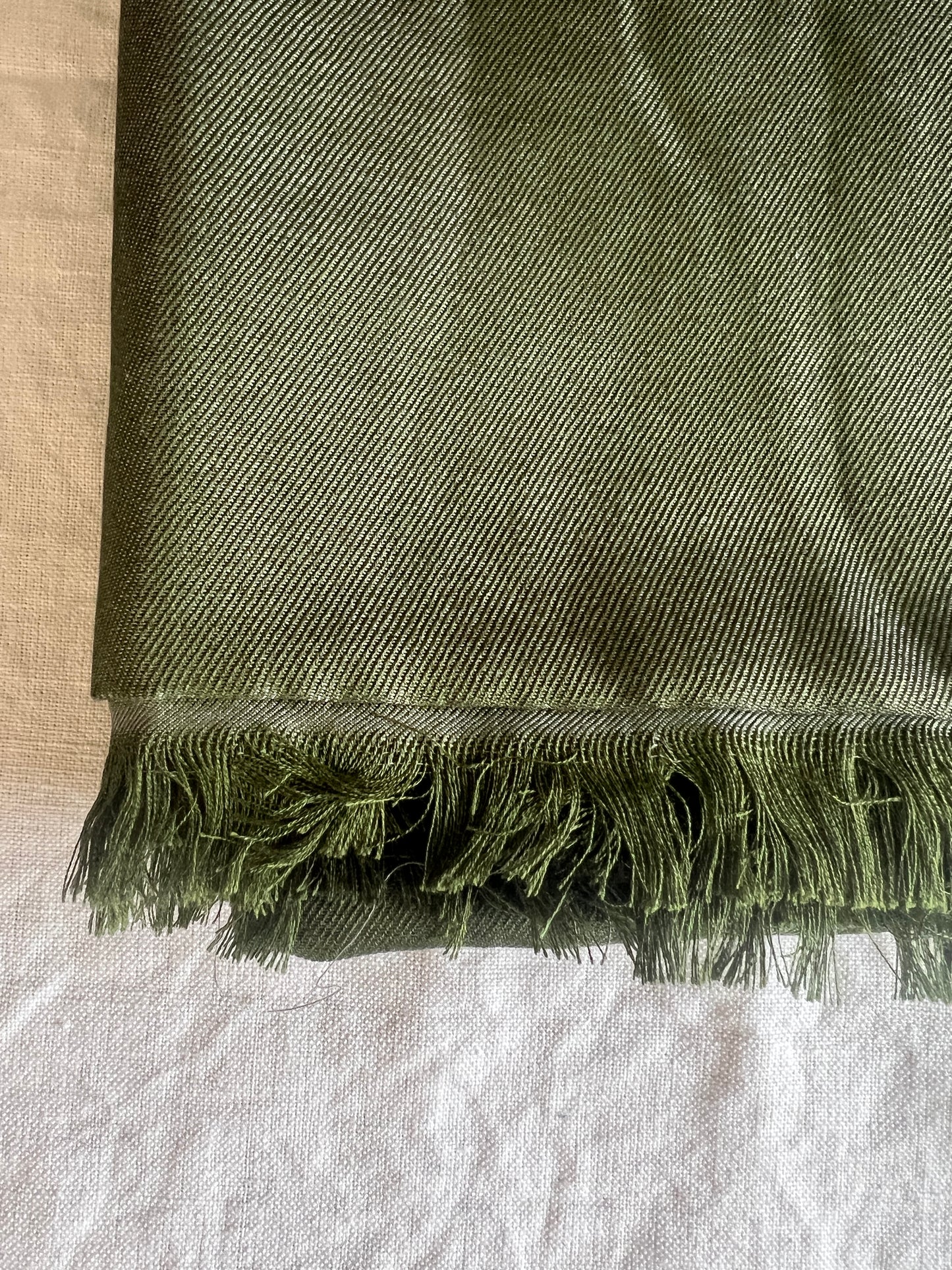 100% Silk Shawl Khaki