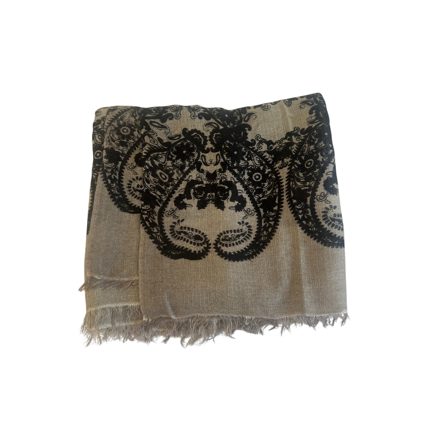 100% Cashmere Soft Brown Paisley Shawl