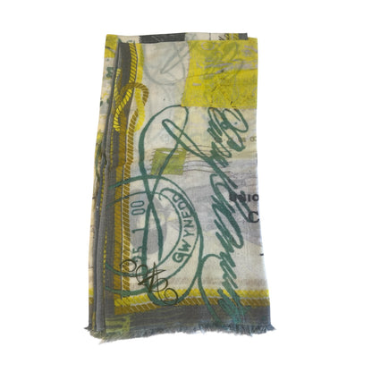 Cashmere and Silk Abstract Print Shawl