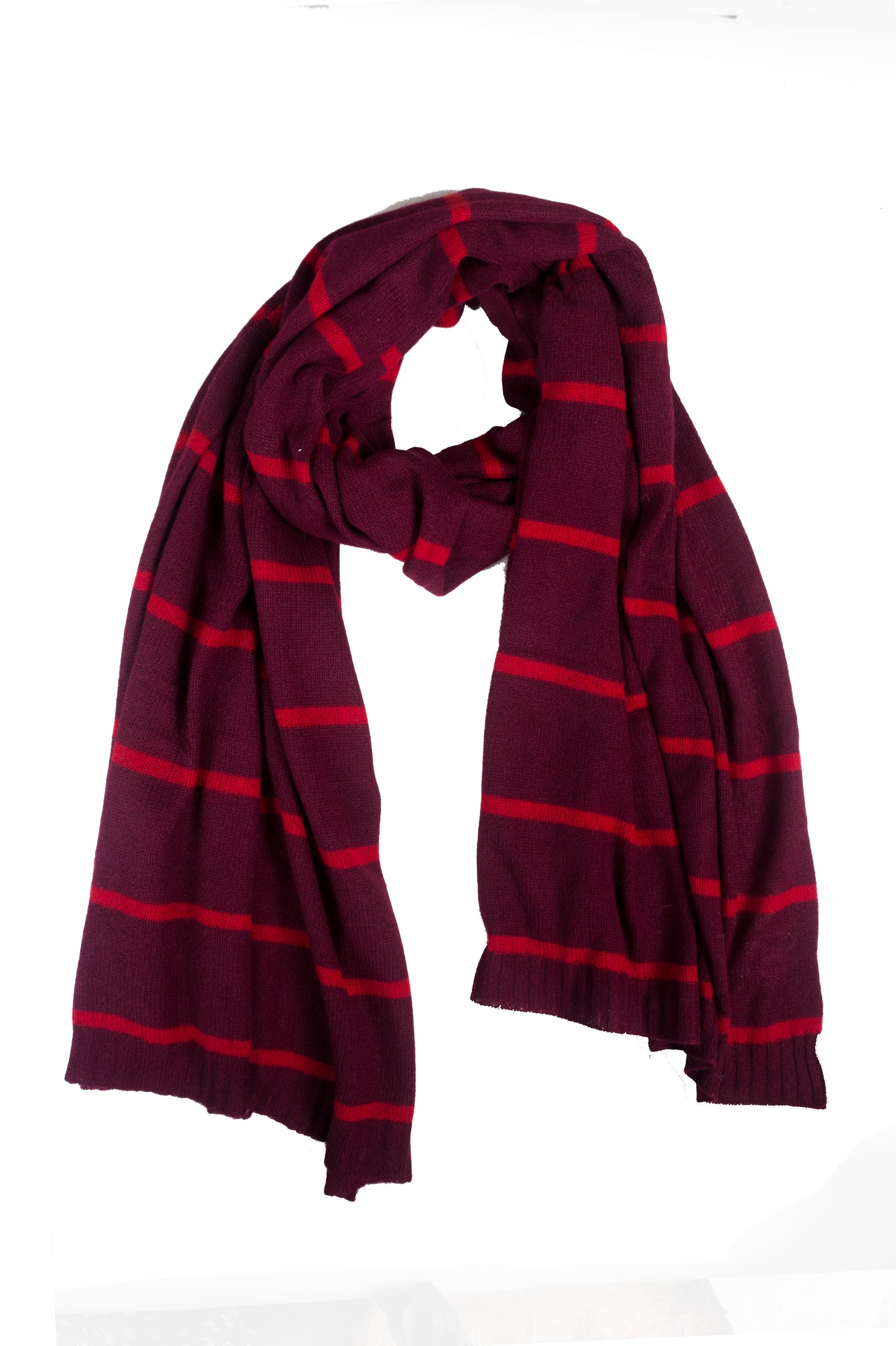 100% Cashmere Red Stripe Wrap