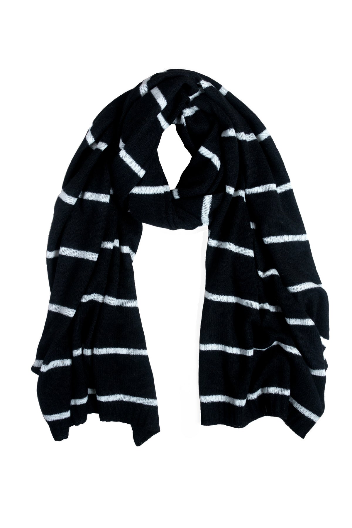 365 Cashmere Black Stripe Wrap
