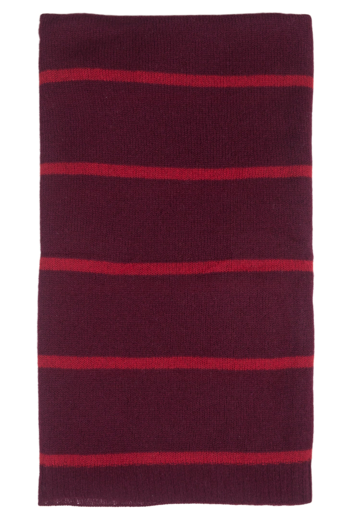 100% Cashmere Red Stripe Wrap