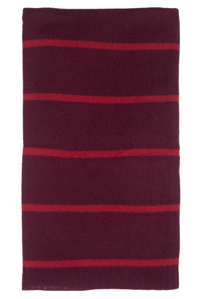 100% Cashmere Red Stripe Wrap