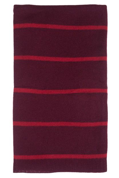 100% Cashmere Red Stripe Wrap