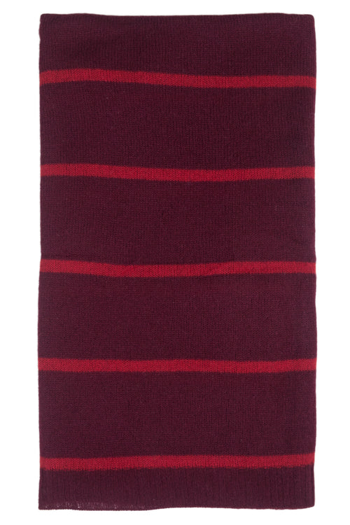 100% Cashmere Red Stripe Wrap