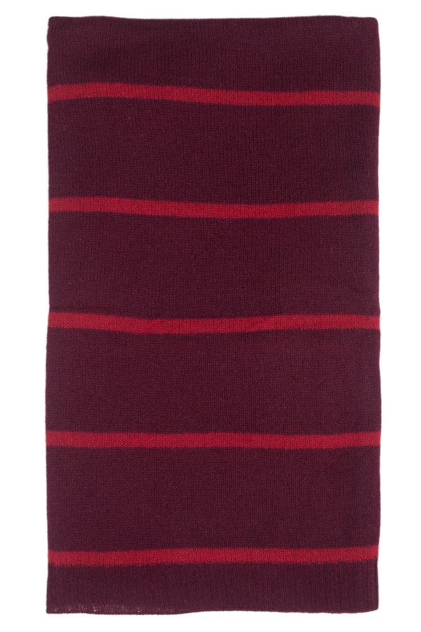 100% Cashmere Red Stripe Wrap