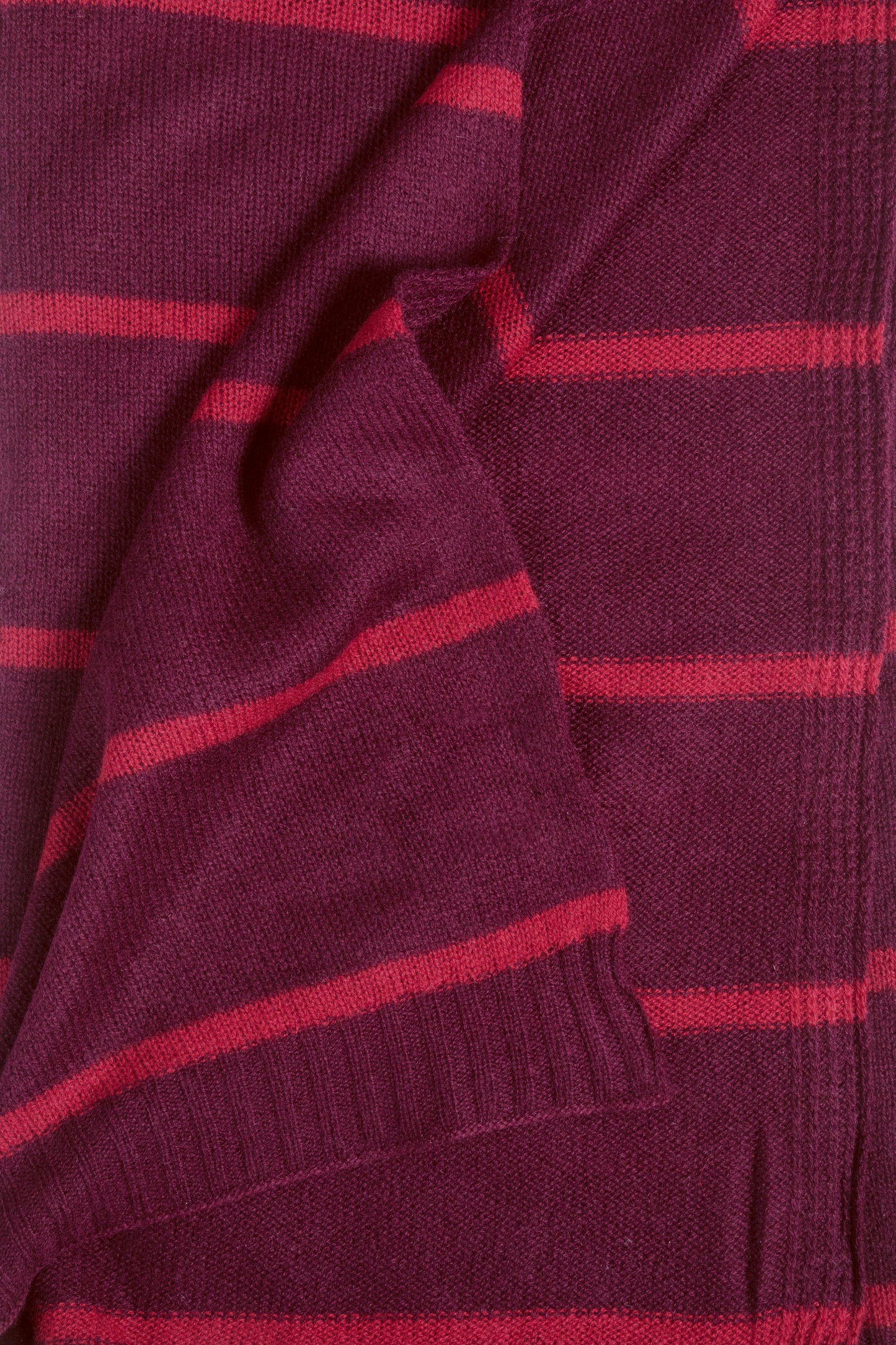 100% Cashmere Red Stripe Wrap