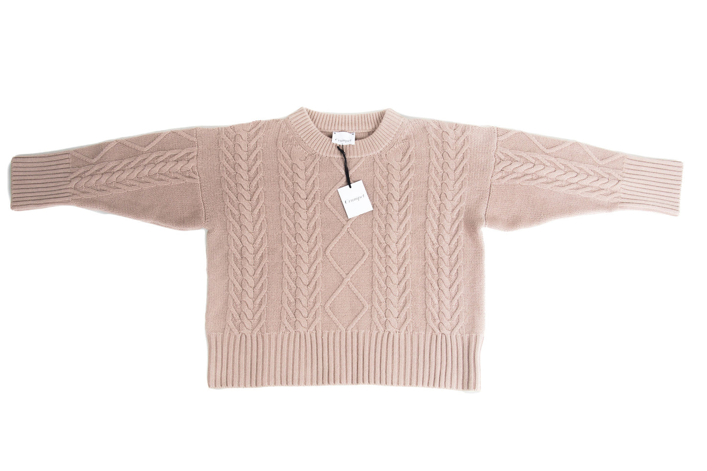 100% Cashmere Oat Cable Sweater - SMALL