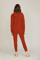 100% Cashmere Slouch Hoody Red