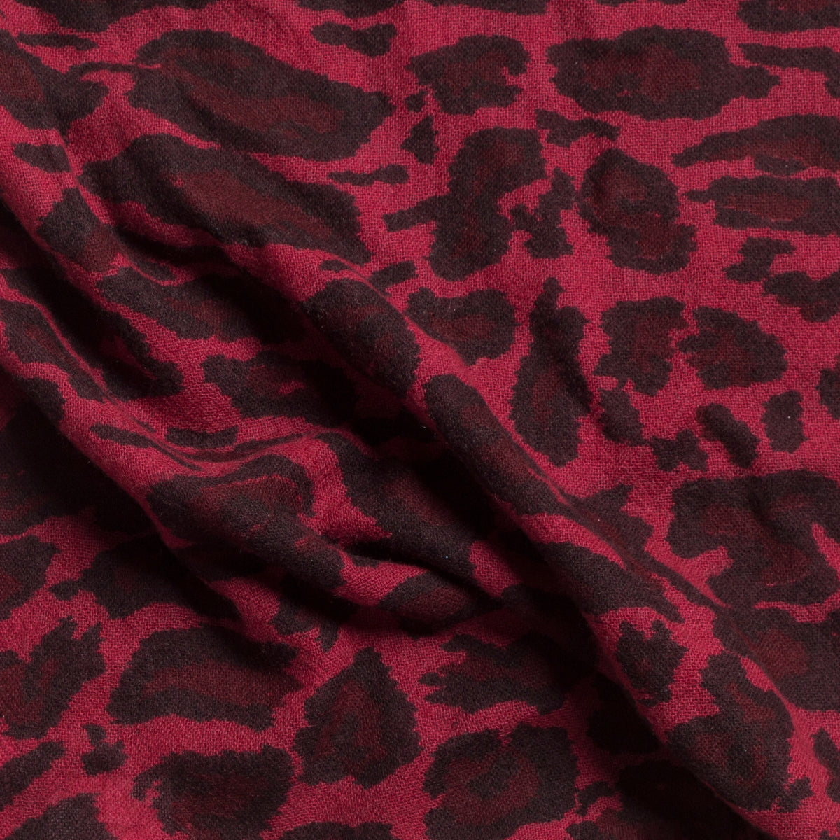 100% Cashmere Red Monster Leopard Wrap