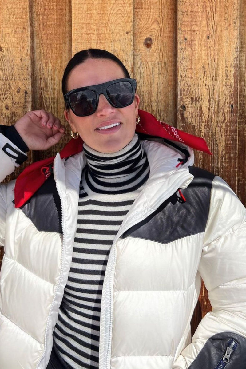 Rocky Black And White Roll Neck