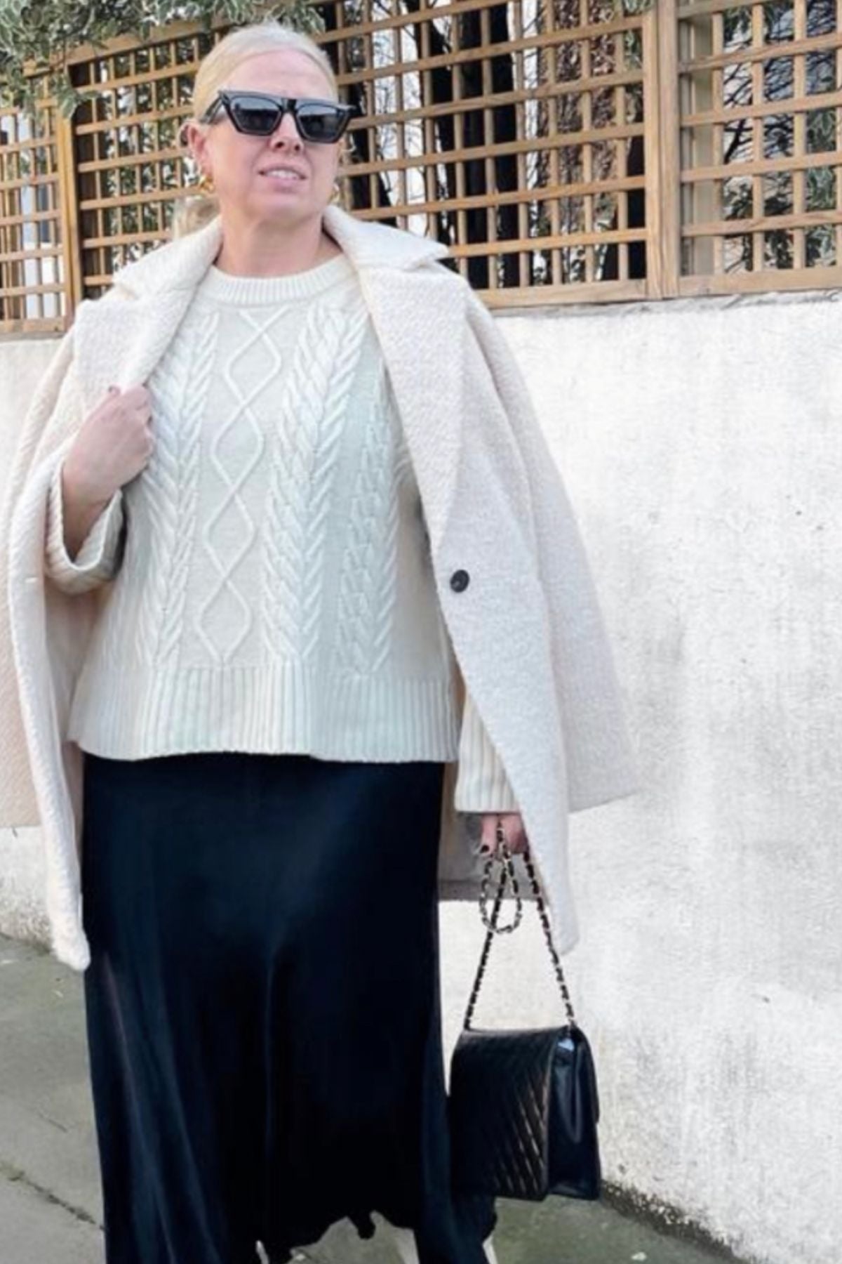 100% Cashmere Cable Sweater Cream- Small