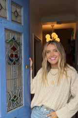 Cashmere Cable Sweater Cream