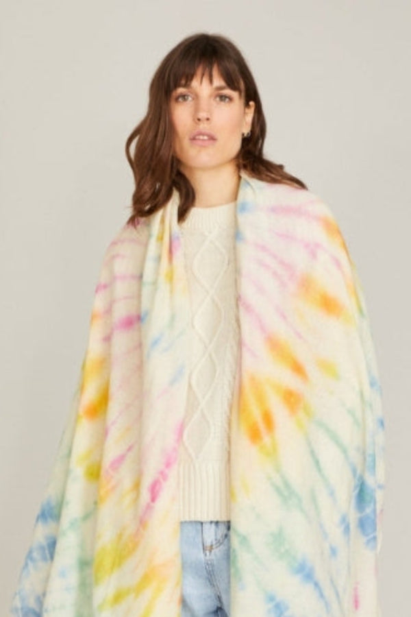 100% Cashmere Rosebud Tie Dye Wrap