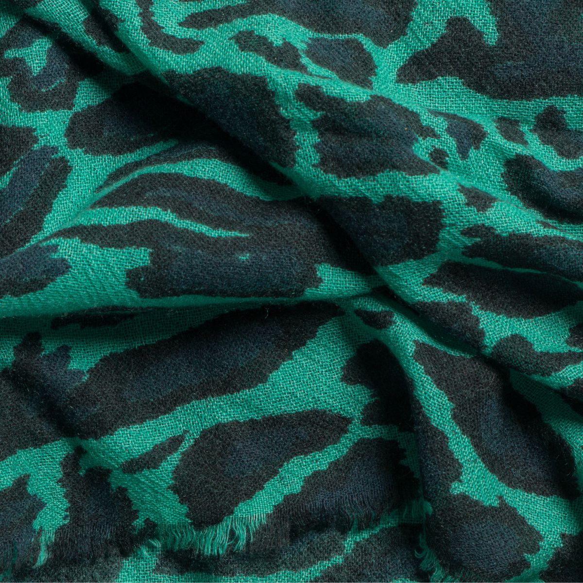 100% Cashmere Emerald Monster Leopard Wrap