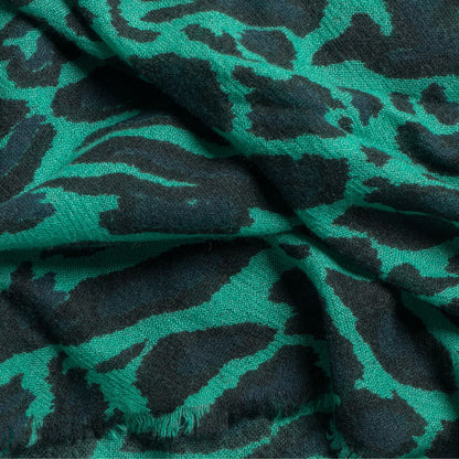 100% Cashmere Emerald Monster Leopard Wrap
