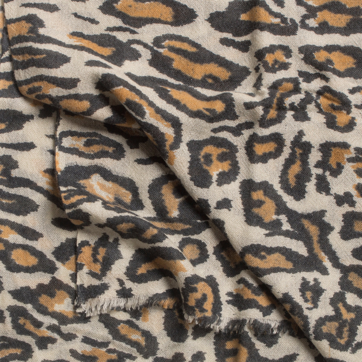 100% Cashmere Beige Monster Leopard Scarf