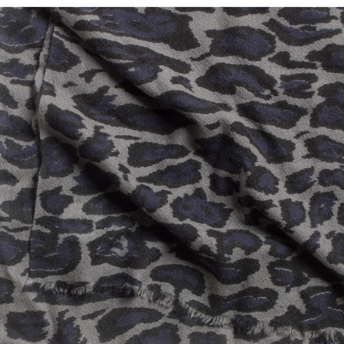 100% Cashmere Charcoal Monster Leopard Wrap