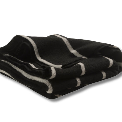 365 Cashmere Black Stripe Wrap